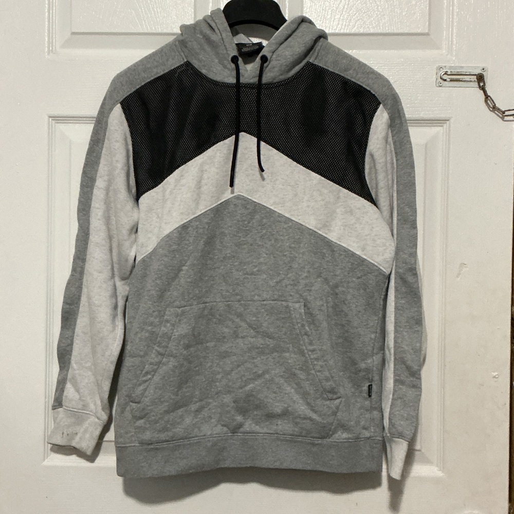 Stylish Gray and Black Men's Hoodie